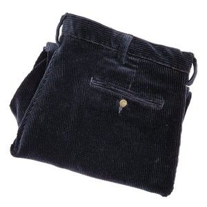 Vintage Polo‎ Ralph Lauren Andrew Pants Men's 38x30 Navy Blue Corduroy Pleated